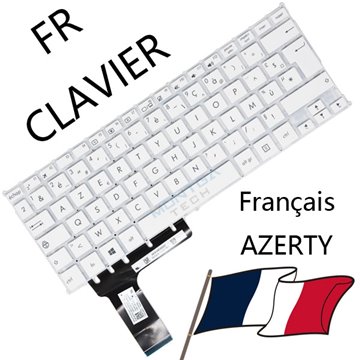 Clavier AZERTY Français Blanc pour Asus VivoBook E202SA Ordinateur Portable