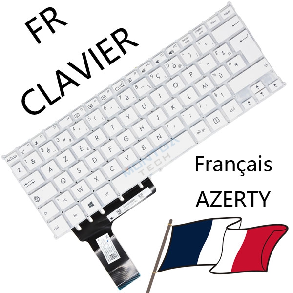 Keyboard AZERTY Français White Asus E202S
