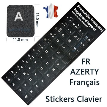 Kit de 48 touches autocollantes AZERTY Français