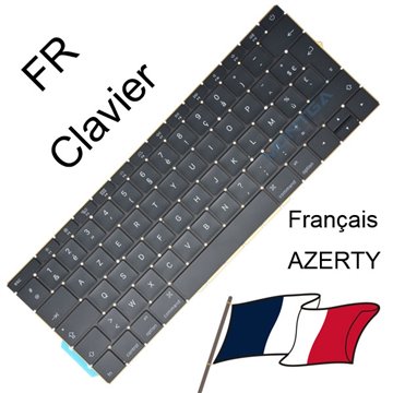 AZERTY Français Keyboard Black for Apple Mac MacBook Pro 13 A1708 2017 Computer Laptop