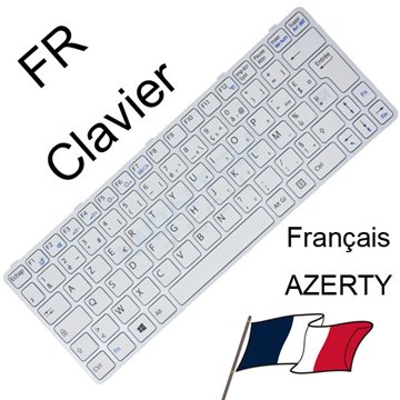 Clavier AZERTY Français Blanc pour Sony VAIO SVE1112M1EP Ordinateur Portable