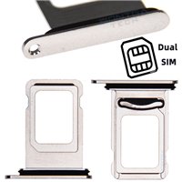Rack Tiroir Support Carte Dual SIM en couleur Blanc Argenté pour Apple iPhone XS Max Téléphone portable