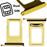 Rack Tiroir Support Carte Dual SIM en couleur Gold Or pour Apple iPhone 11 Téléphone portable