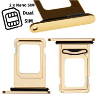 Dual SIM card Tray Gold for Apple iPhone XR