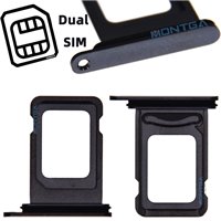 Rack Tiroir Support Carte Dual SIM en couleur Noir pour Apple iPhone 11 Pro Max Téléphone portable