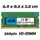 Mémoire vive 4 Go SODIMM DDR4 compatible Ordinateur Portable Asus S510UA
