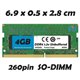 Mémoire vive 4 Go SODIMM DDR4 compatible Ordinateur Portable HP 14-DK0048NF