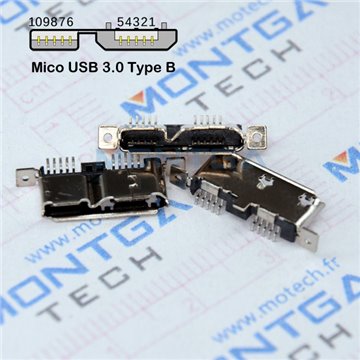 Port Micro USB 3.0 pour Disque dur Externe Toshiba 2.5 USB Micro-B 500GB Basics Branchement prise connecteur à souder